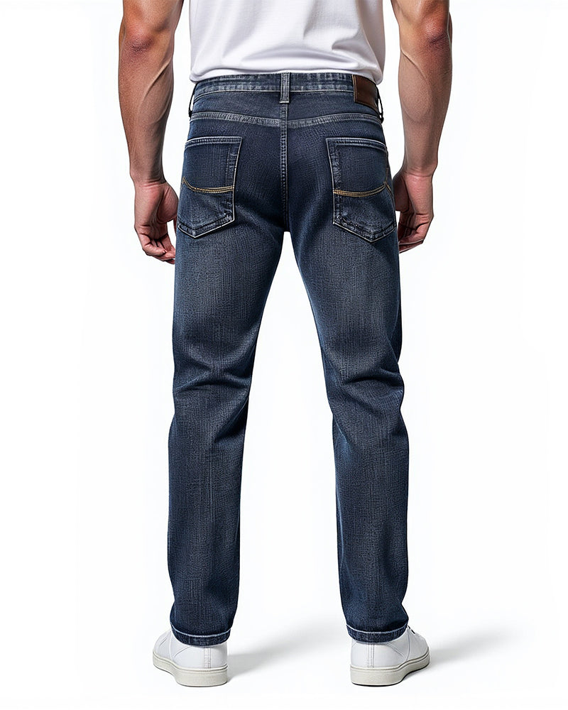 Avenue slim fit jeans in dark blue, back view