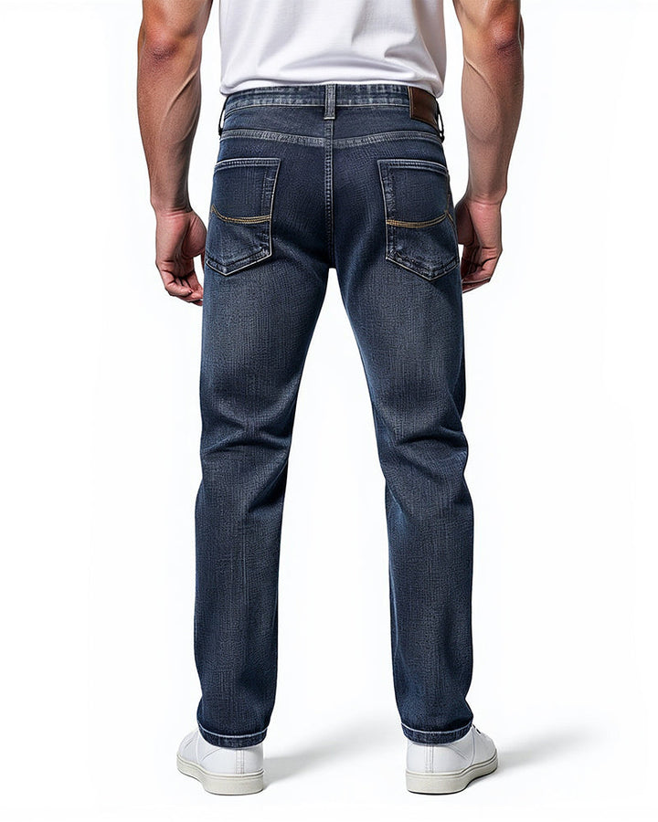 Avenue slim fit jeans in dark blue, back view