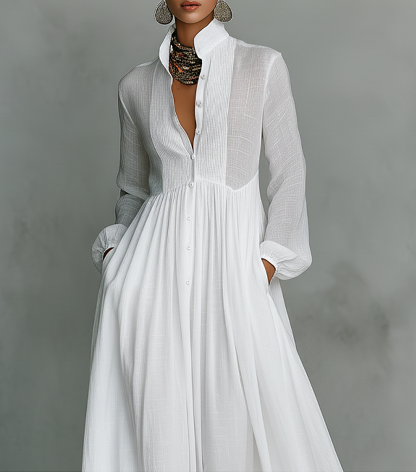 Elisa Patchwork Maxi Dress — back view