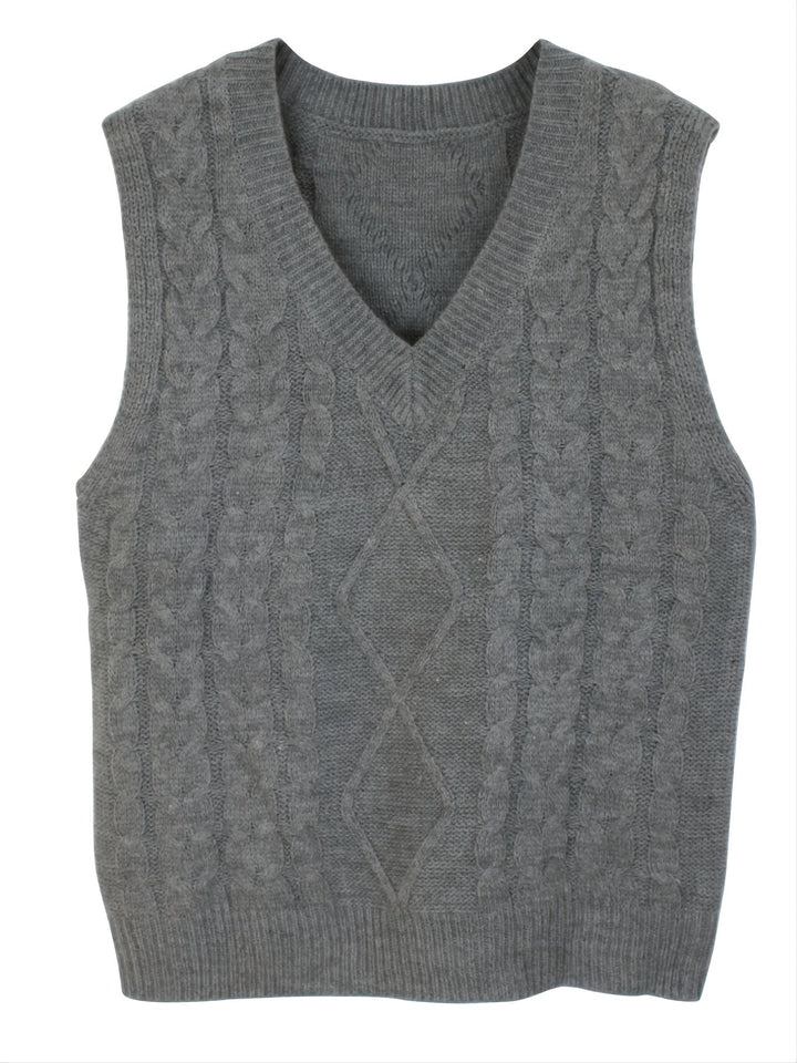 Wrenley | Women's Cable Knit V-Neck Sweater Vest