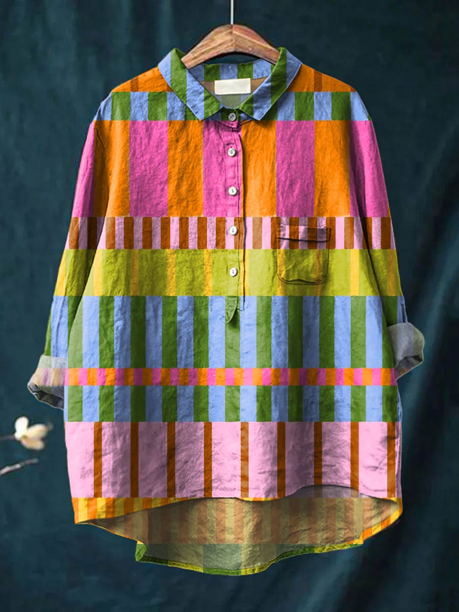 Amber Art Print Blouse — front view