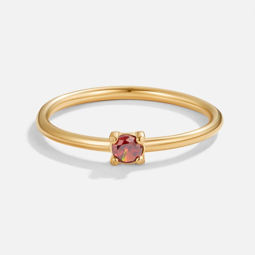 Close-up of the January garnet birthstone