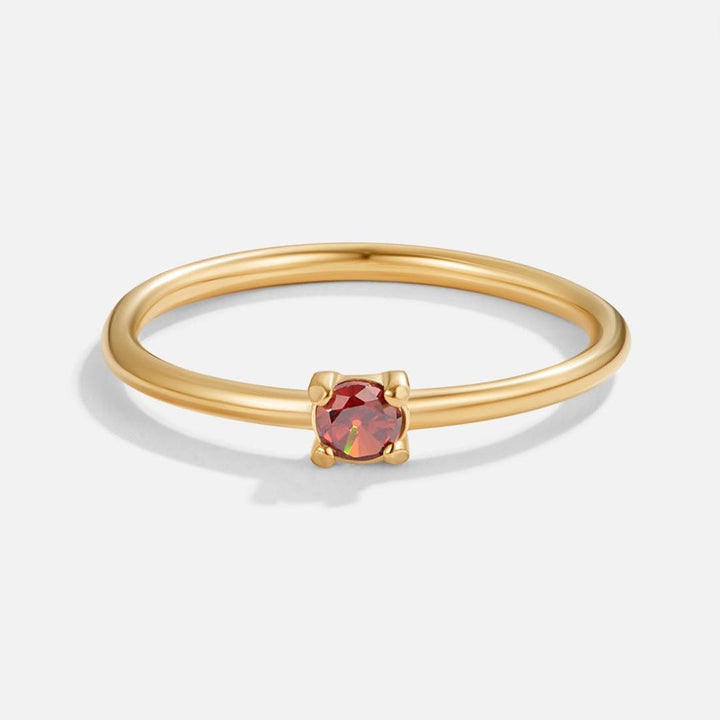 Close-up of the January garnet birthstone