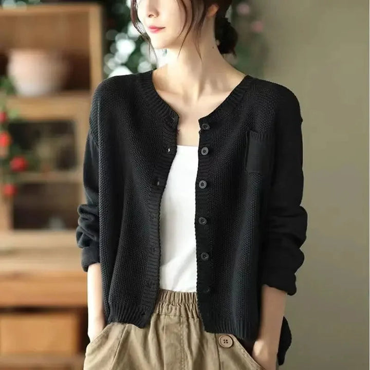 Sienna Comfortable Casual Cardigan — close-up view