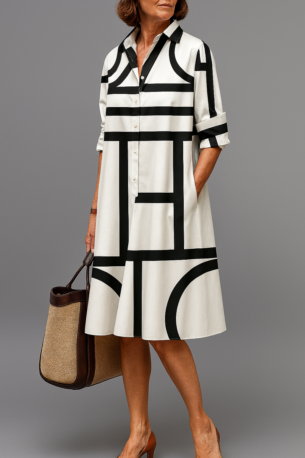 Ellie Stylish Midi Dress — front view