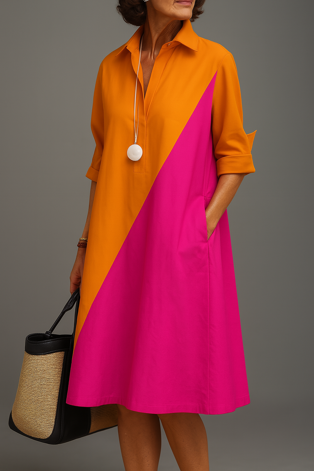 Kayla Comfortable Midi Dress — front view