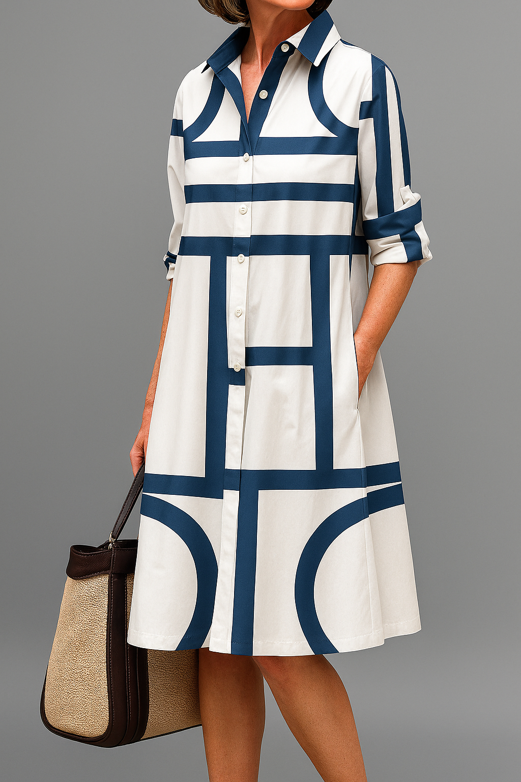 Siena Sophisticated Midi Dress — front view