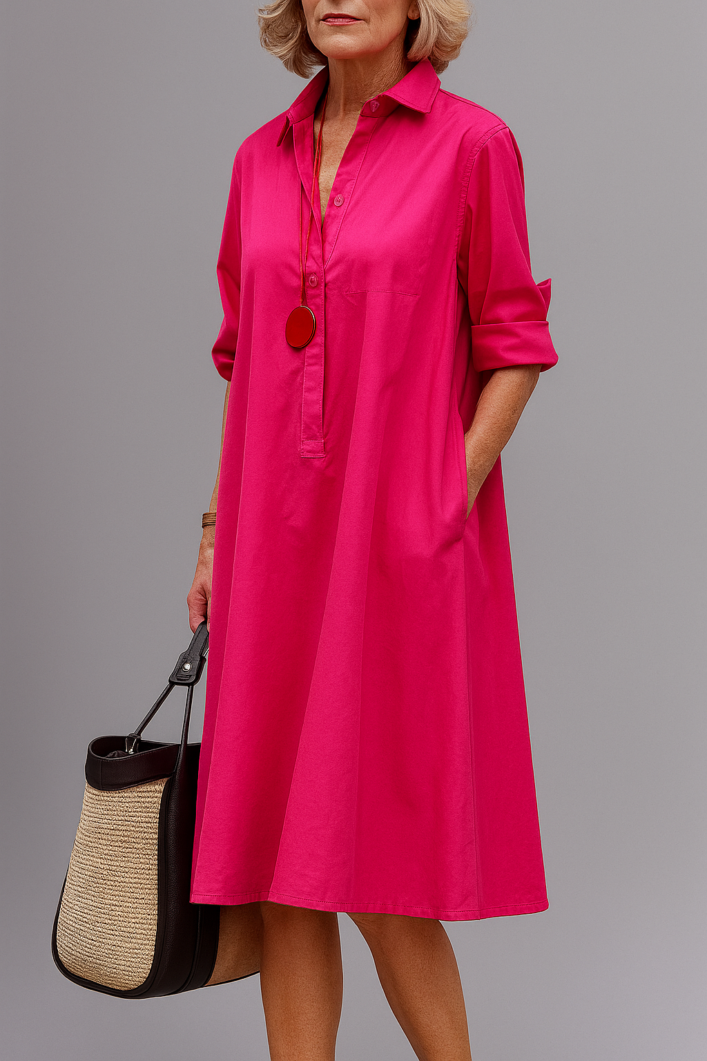 Chloe Sophisticated Midi Dress — front view