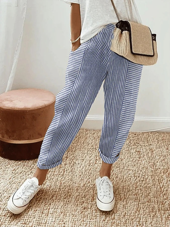 Kristin Striped Pants — front view