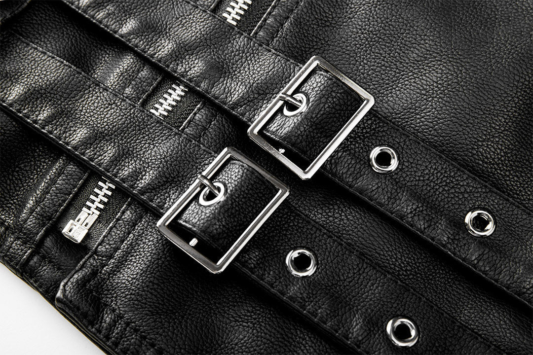 Black Boulevard leather jacket, back view