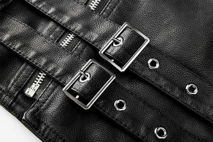 Black Boulevard leather jacket, back view