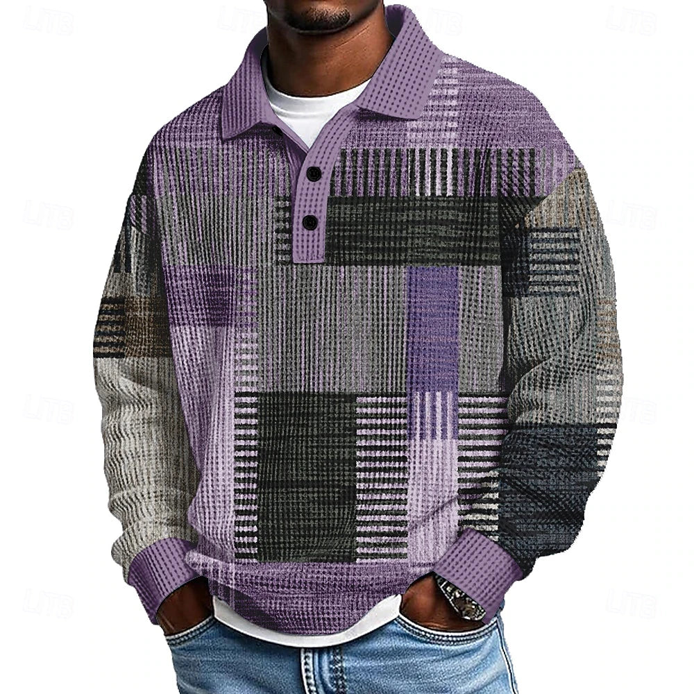 Men’s Textured Polo Sweater