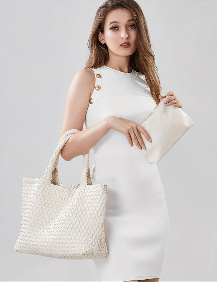 Elara Woven Luxe Tote
