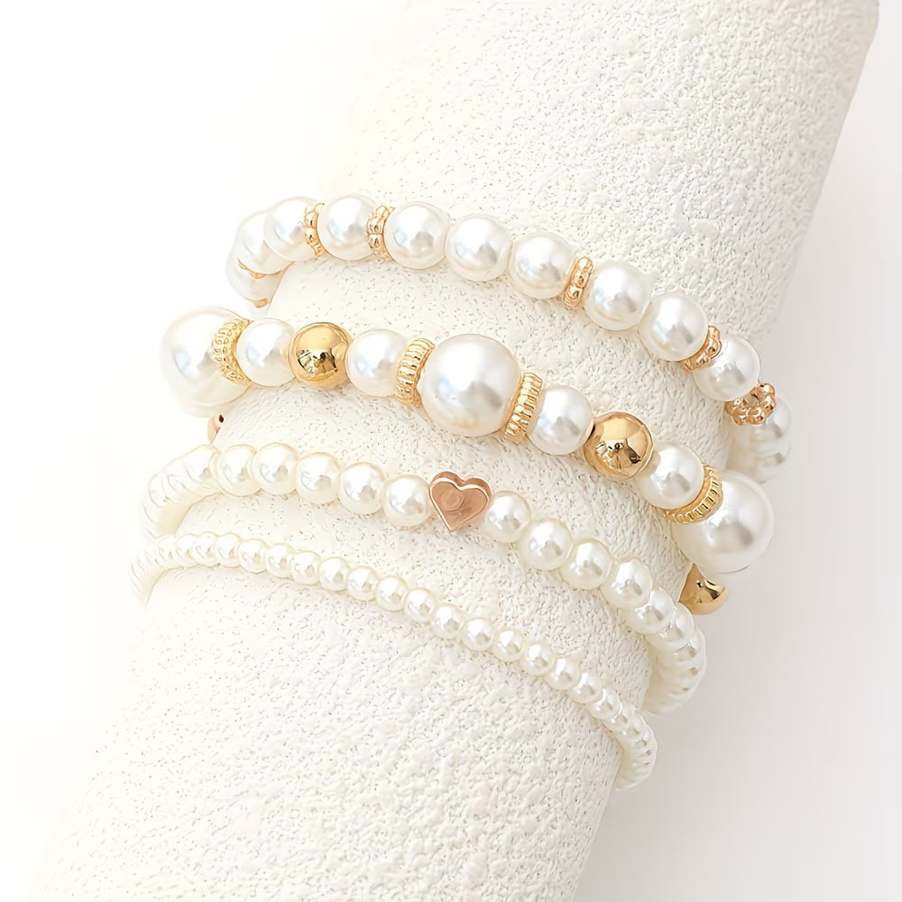 All eight bracelets laid out together