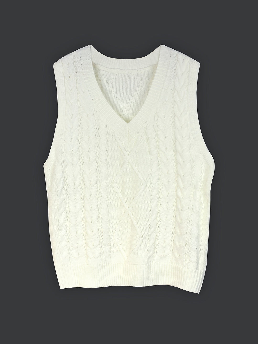 Wrenley | Women's Cable Knit V-Neck Sweater Vest