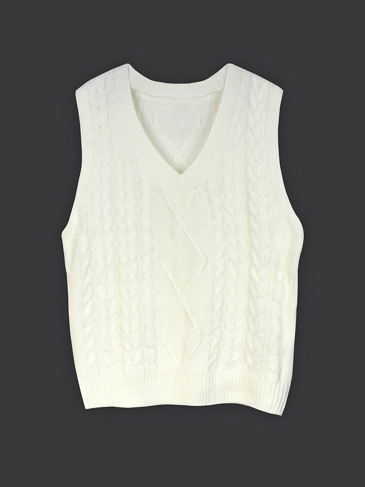 Wrenley | Women's Cable Knit V-Neck Sweater Vest
