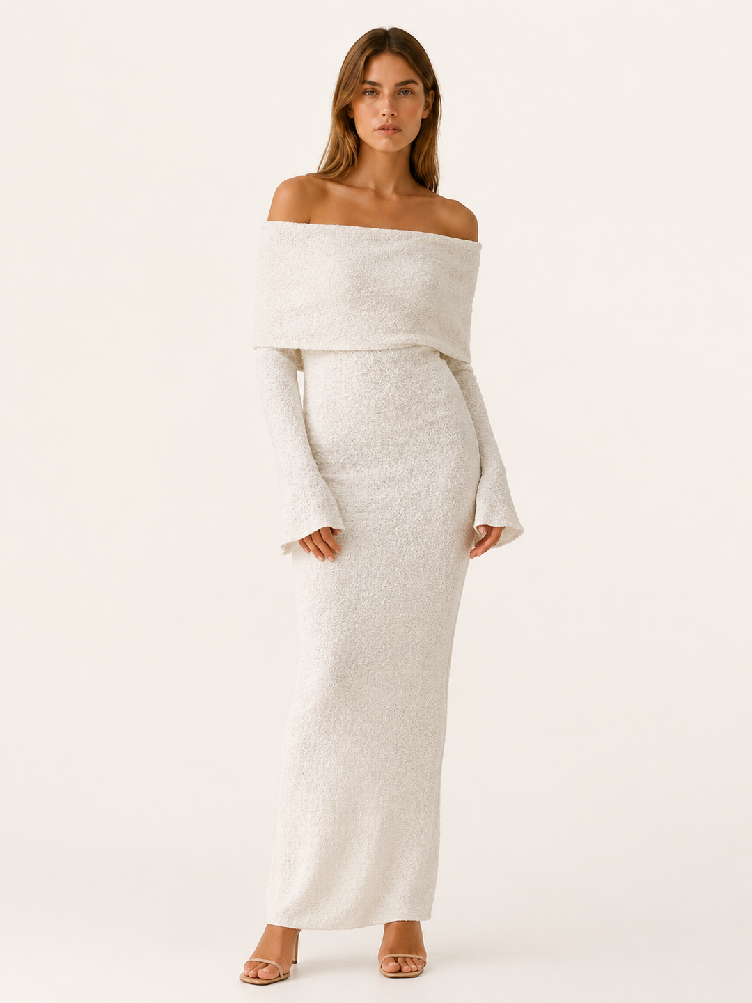 Women's Off Shoulder Knit Maxi Dress