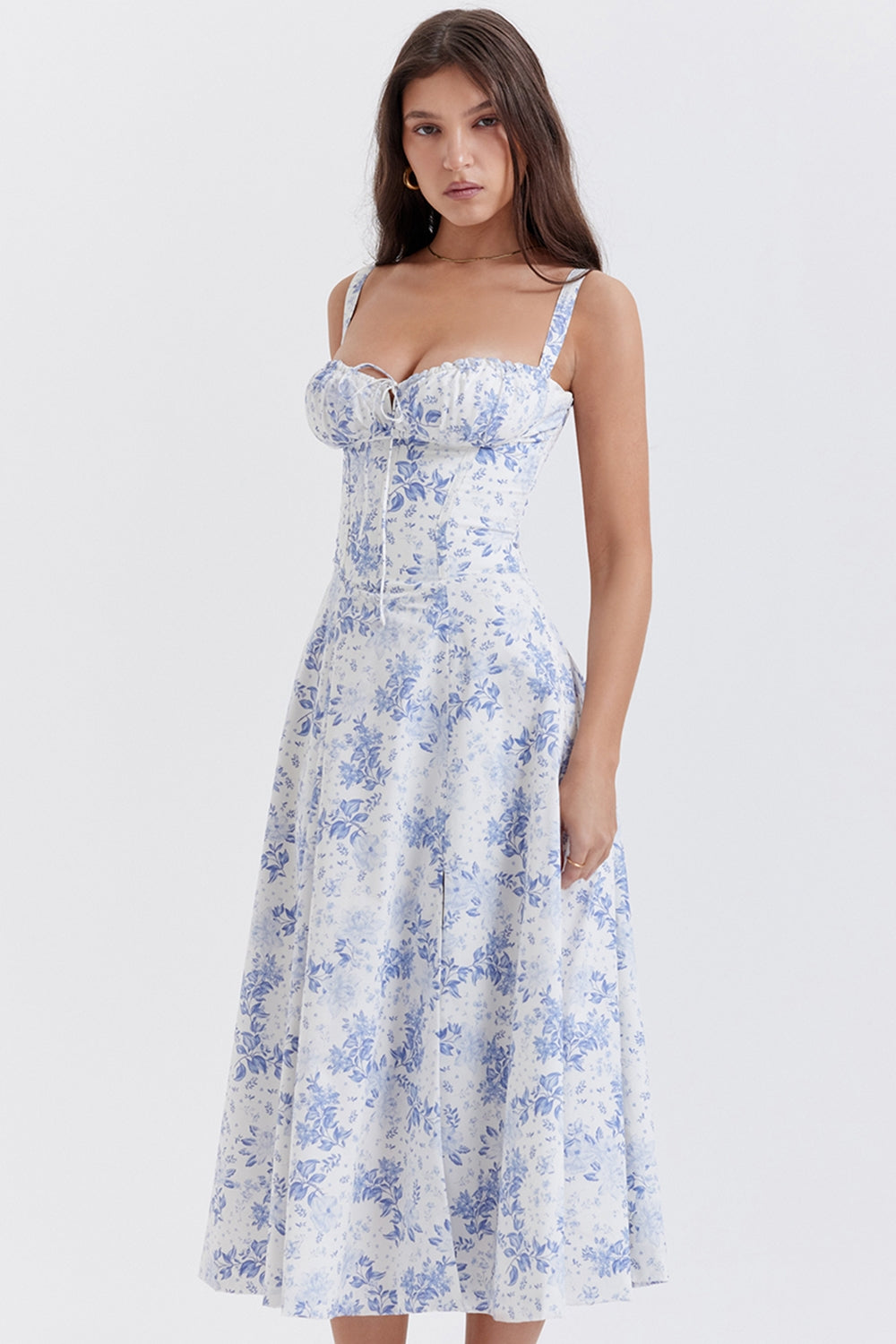 Auksie Midi Dress sweetheart neckline detail