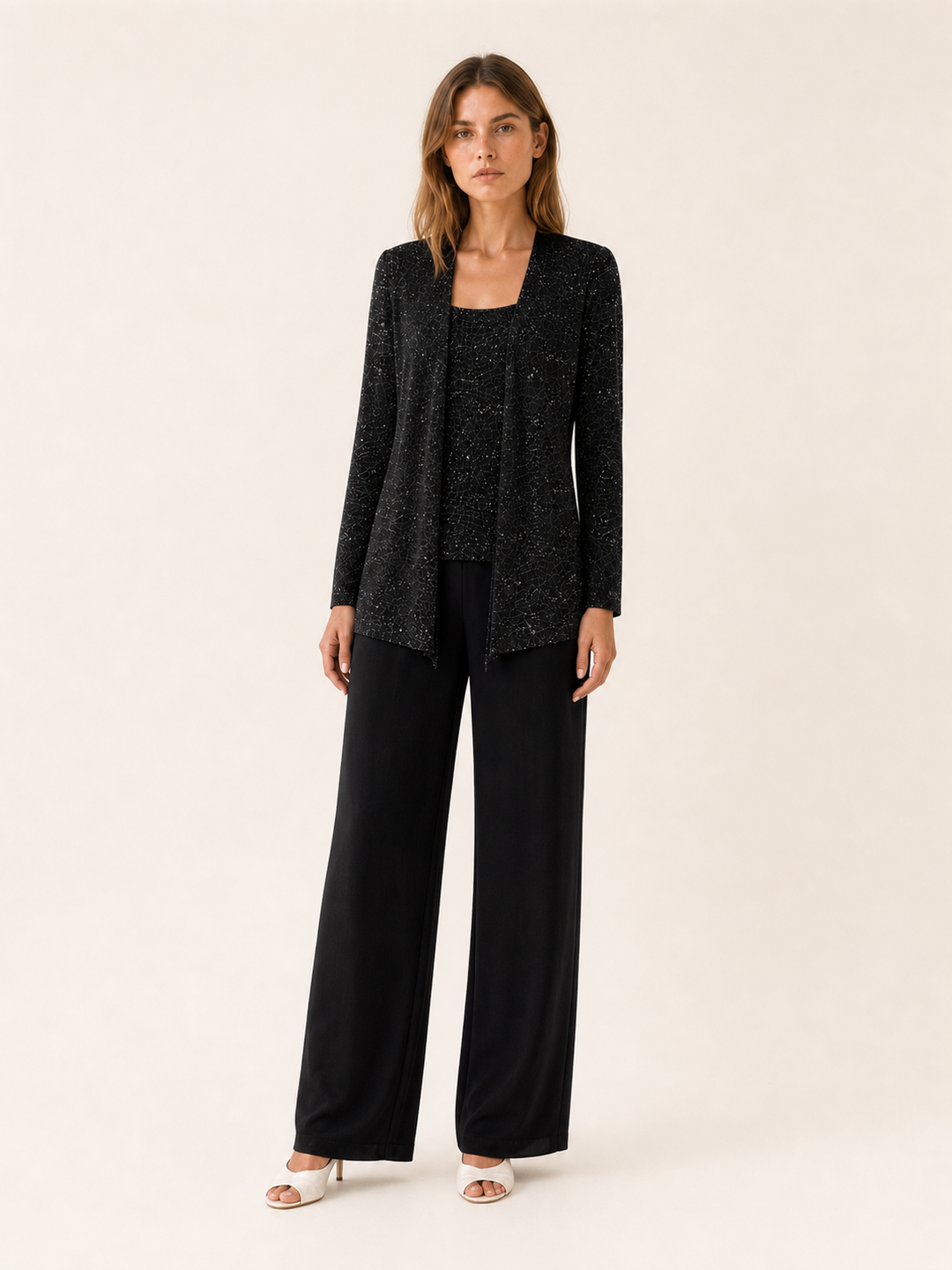 Caterina | Three Piece Trouser Suit with Lace Jacket