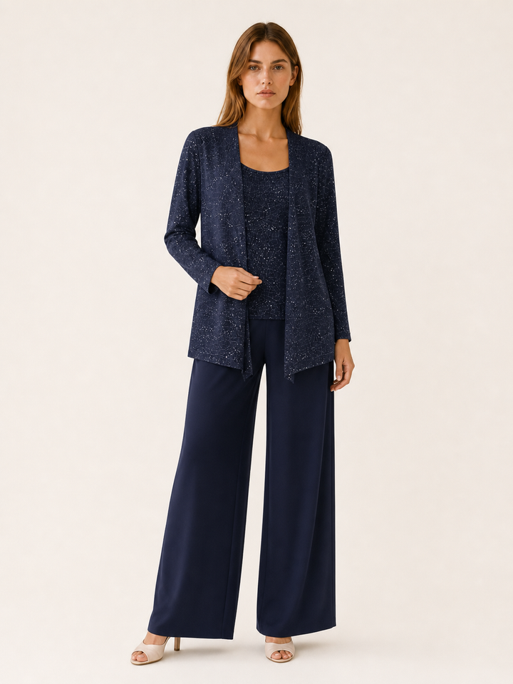 Caterina | Three Piece Trouser Suit with Lace Jacket