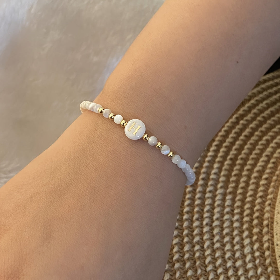 Elegant Initial Pearl Bracelet