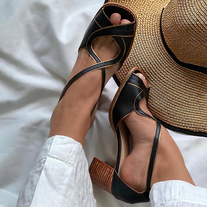 Elegant Sandal With Cross — side view