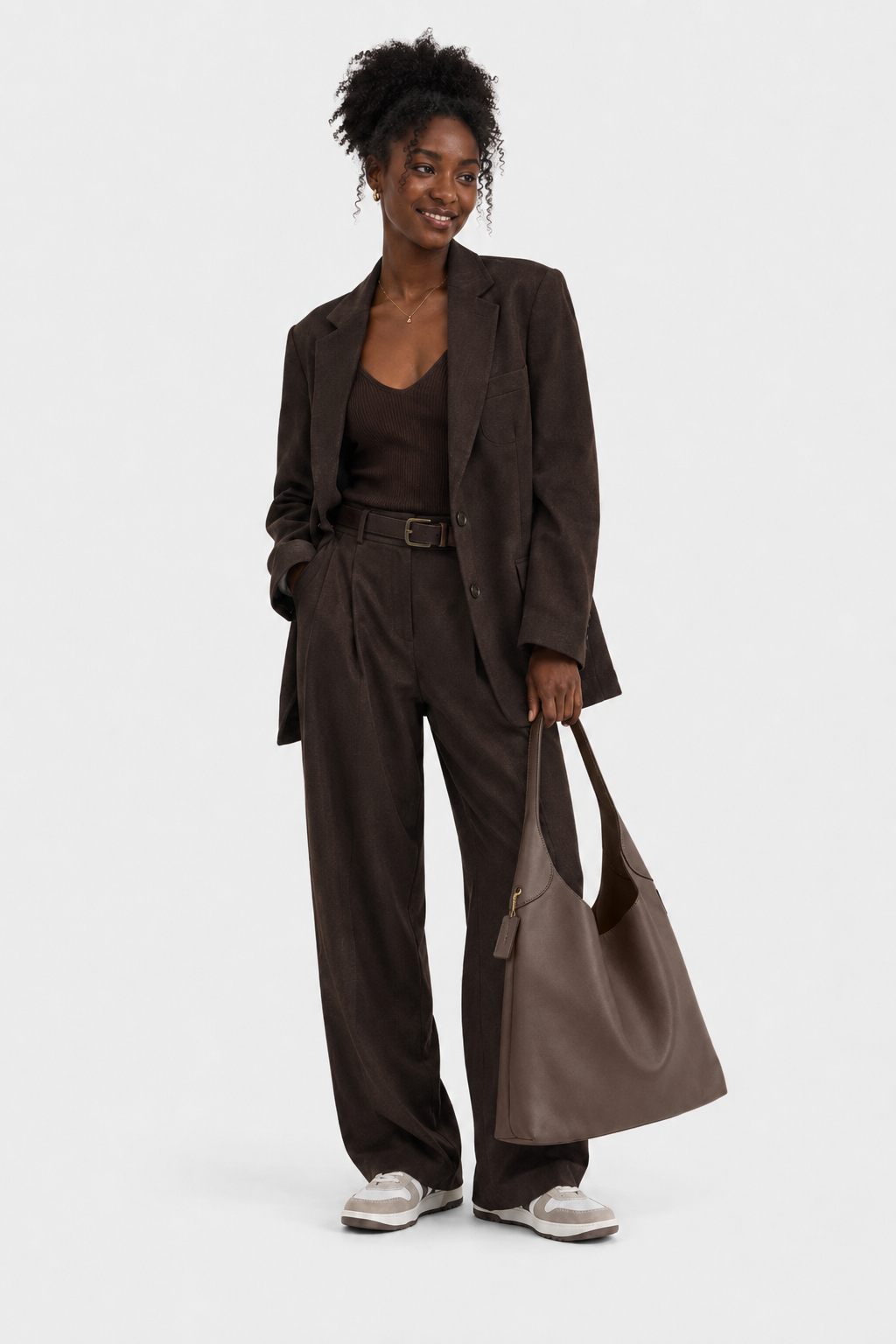 Brooklyn shoulder bag Coach dark stone leather