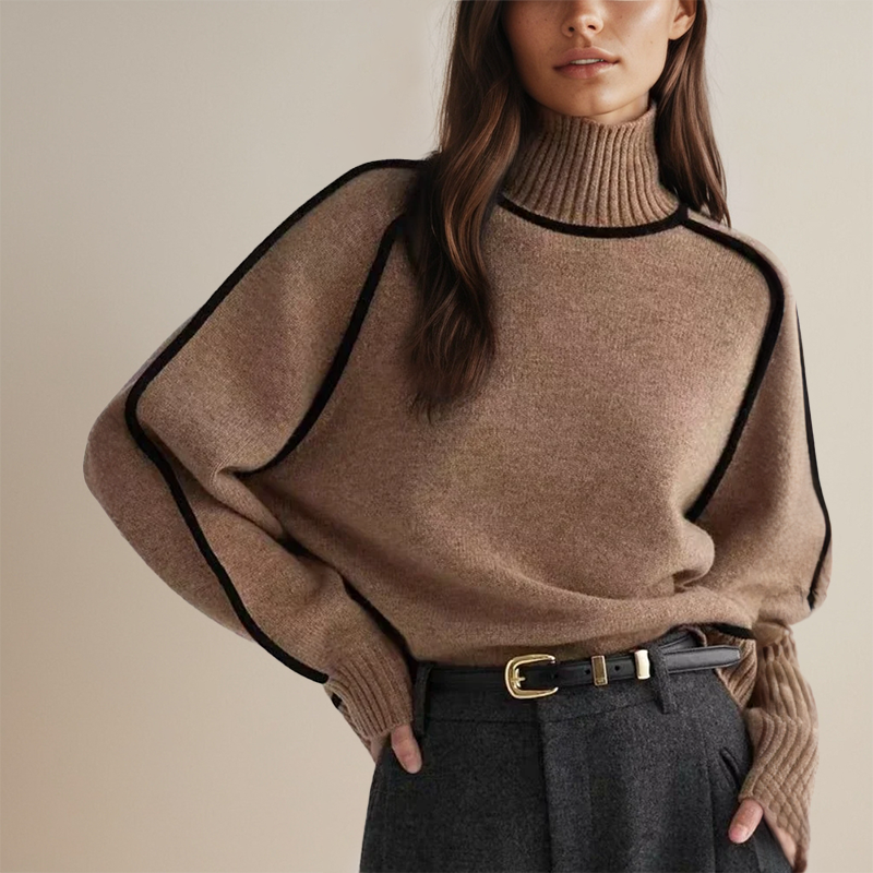 Lara Women's Turtleneck Sweater — back view