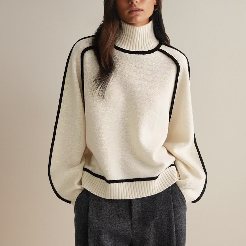 Lara Women's Turtleneck Sweater — detail view