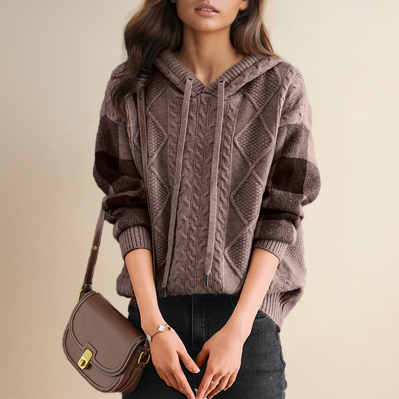 Aubrey Stylish Velvet Sweater — front view