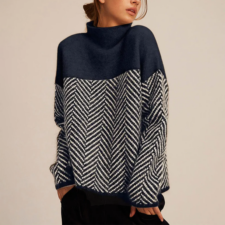 Adelie Premium Turtleneck Sweater — close-up view