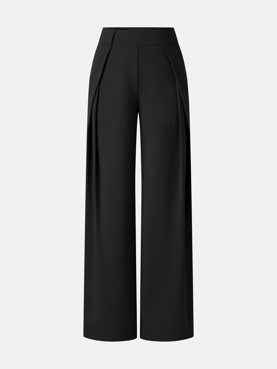 Ponte Mid-Rise  Wide-Leg Tuck Pants with Pockets