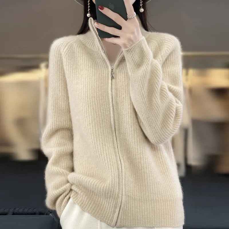 Charlotte Cardigan with Zipper — front view
