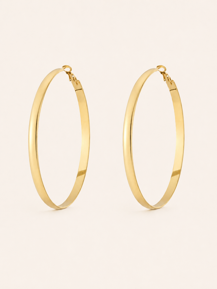 Delaney | Thick Hoop Earrings with Polished Finish