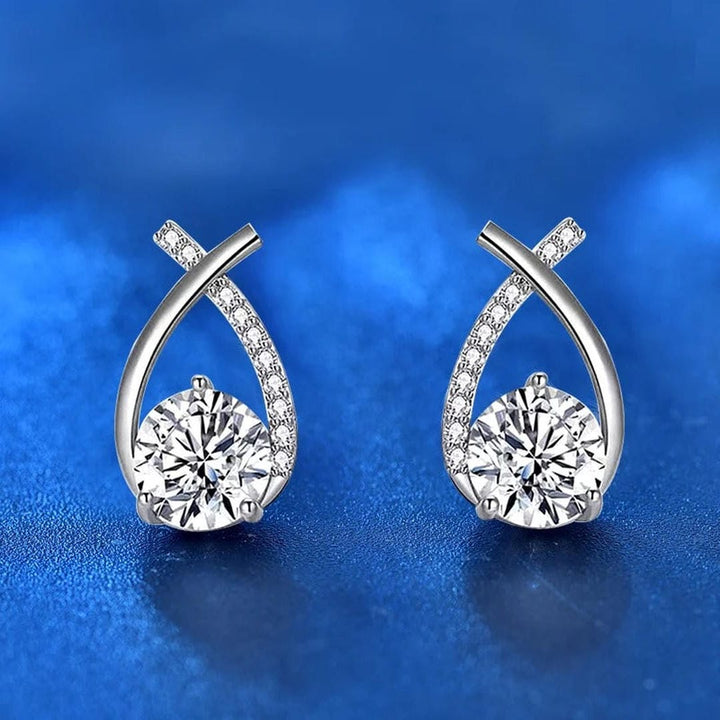 Earrings worn on a model's ear