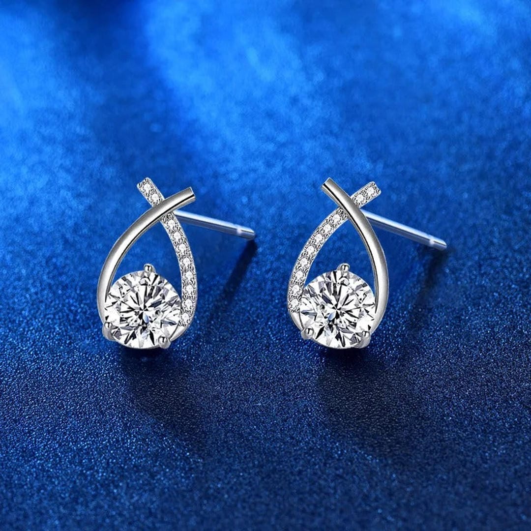 Both earrings displayed together on a jewellery tray