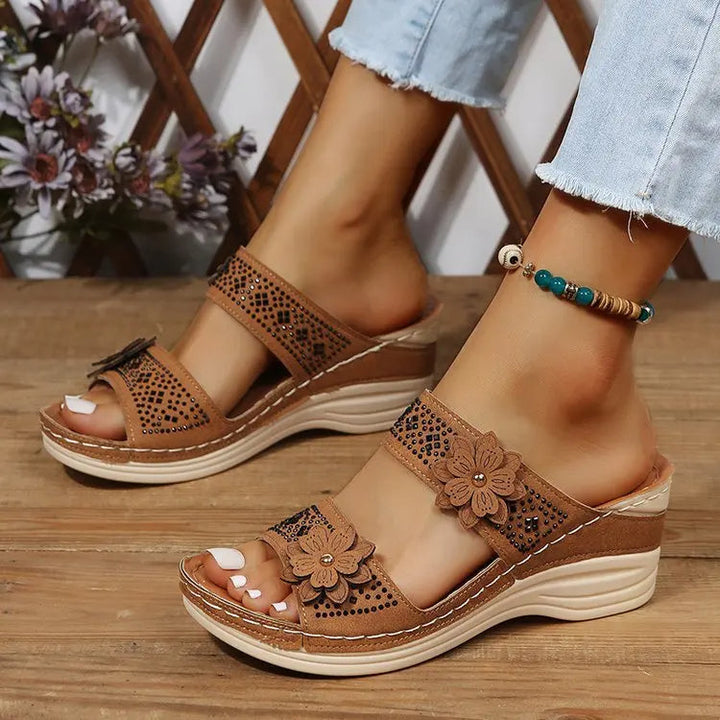 Mia Orthopedic Wedge Sandals — top view