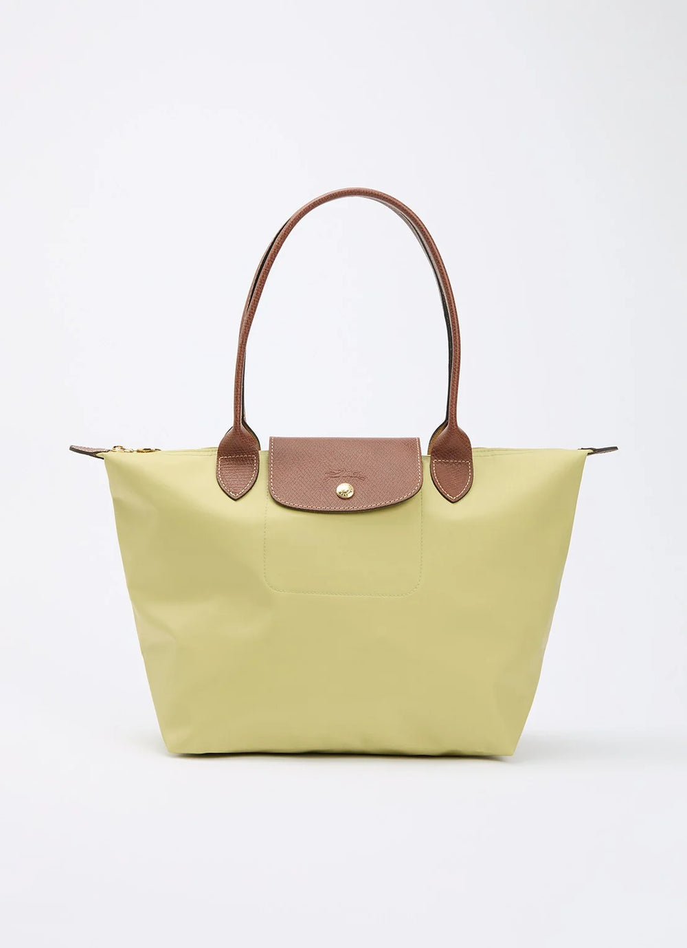 Longchamp Le Pliage Medium Tote Bag Pistachio Green Front View Nylon