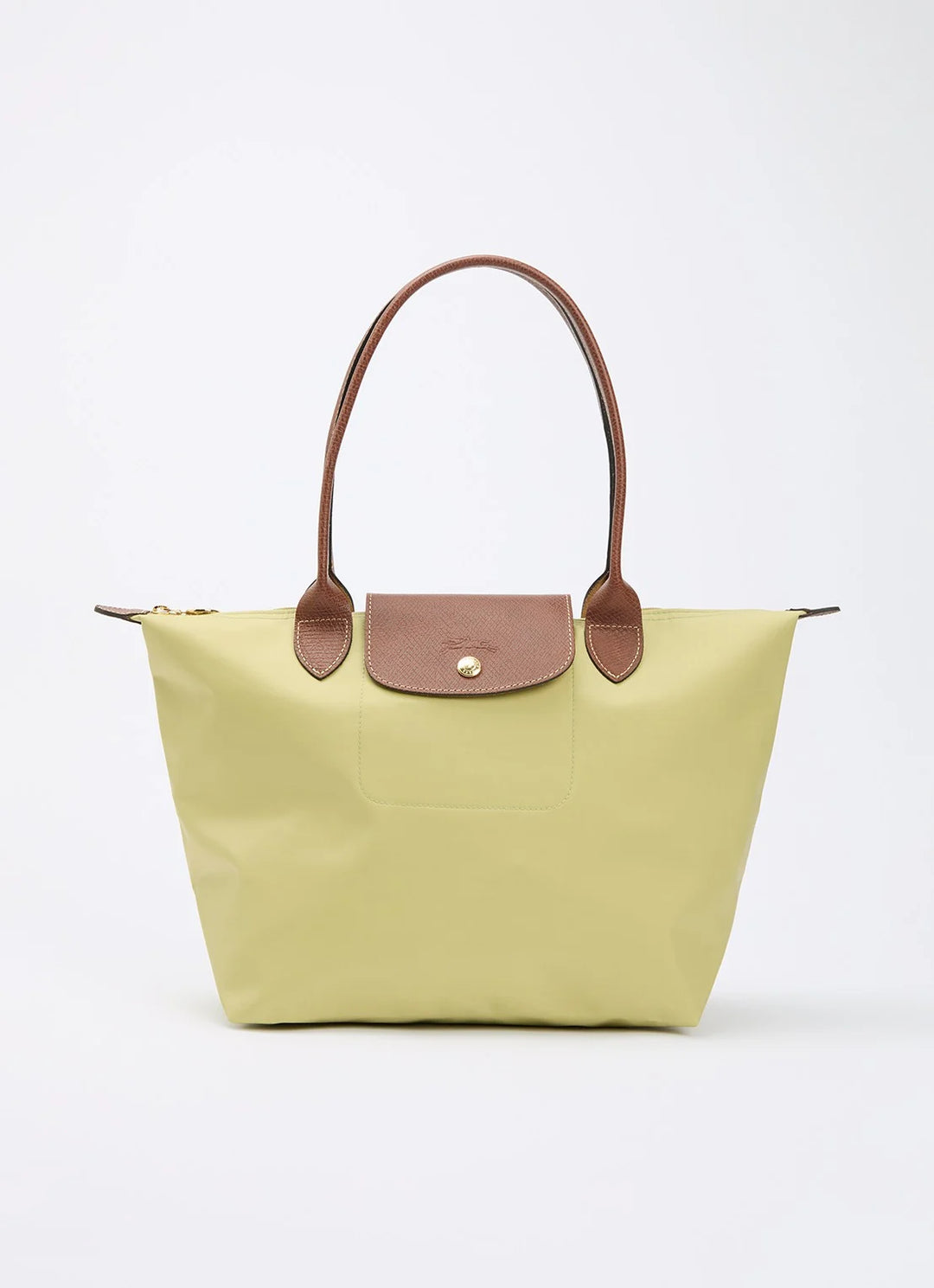 Longchamp Le Pliage Medium Tote Bag Pistachio Green Front View Nylon
