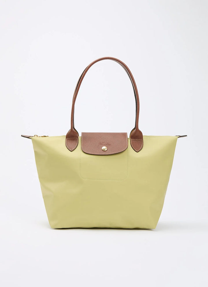 Longchamp Le Pliage Medium Tote Bag Pistachio Green Front View Nylon