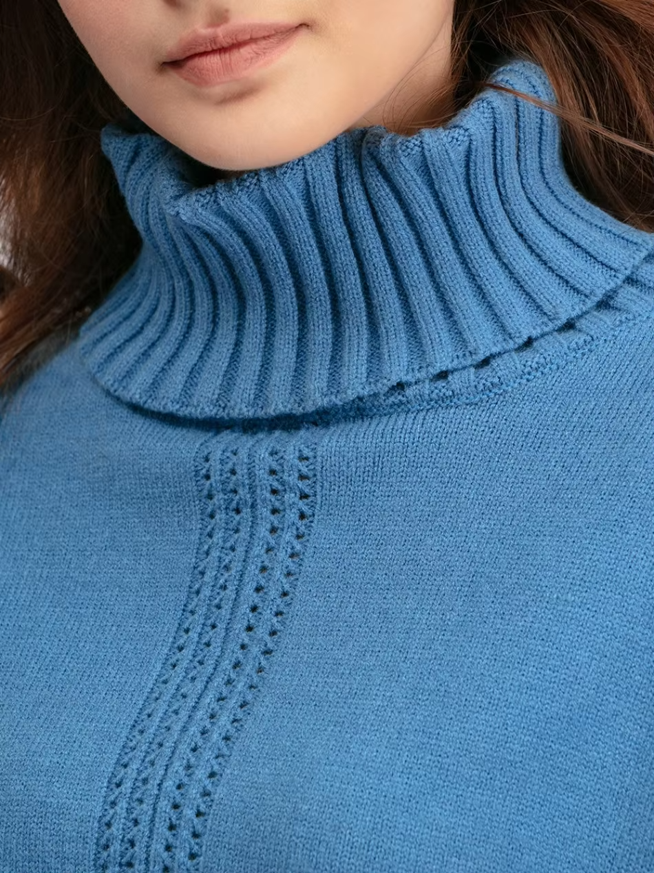 Scarlett Stylish High-neck Pullover Sweater with Loose Pants Set — lifestyle shot