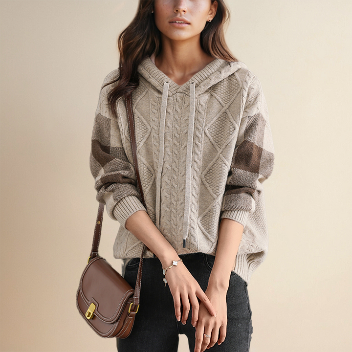 Aubrey Stylish Velvet Sweater — close-up view