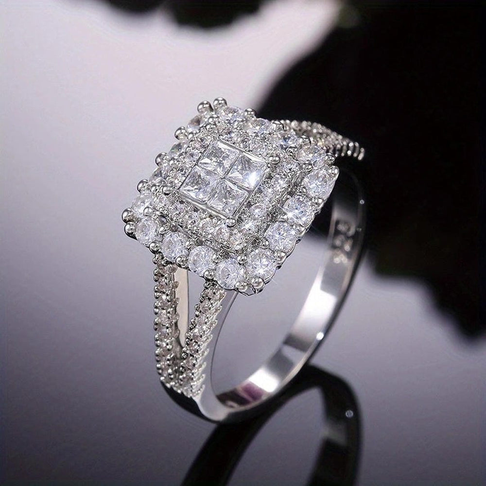 Close-up of the iced-out square-cut stones