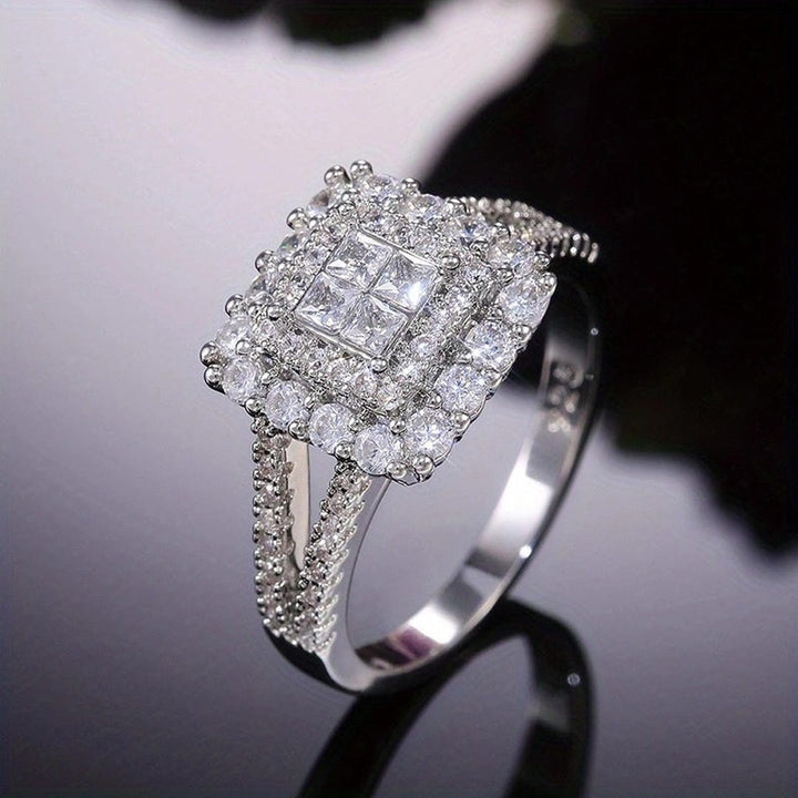 Close-up of the iced-out square-cut stones