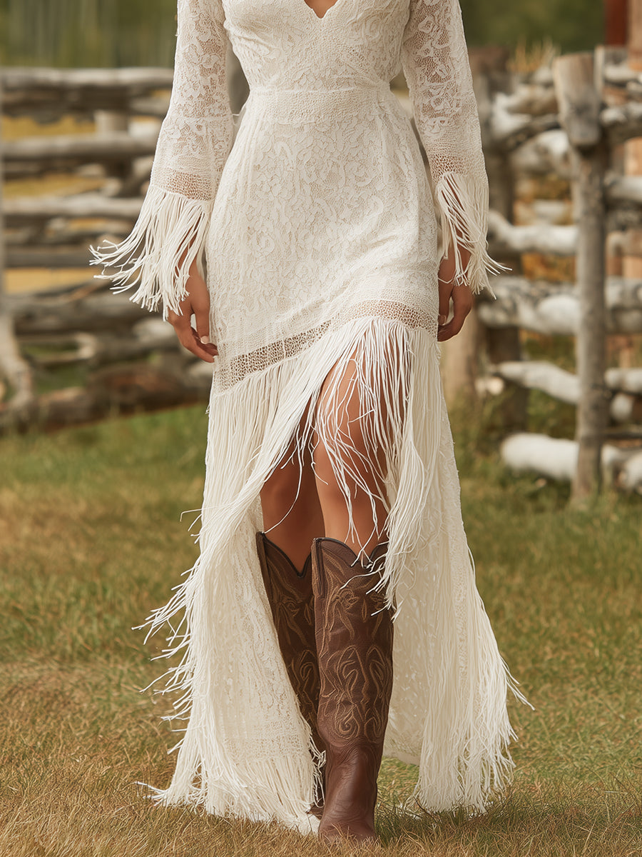 Margot white lace maxi dress – layered skirt women's romantic look