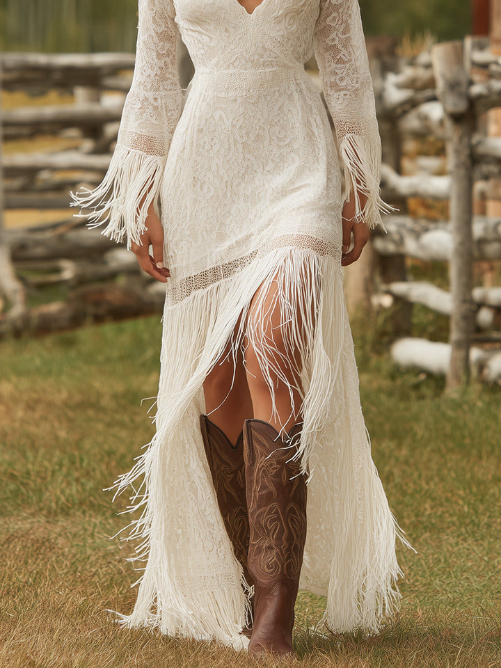 Margot white lace maxi dress – layered skirt women's romantic look