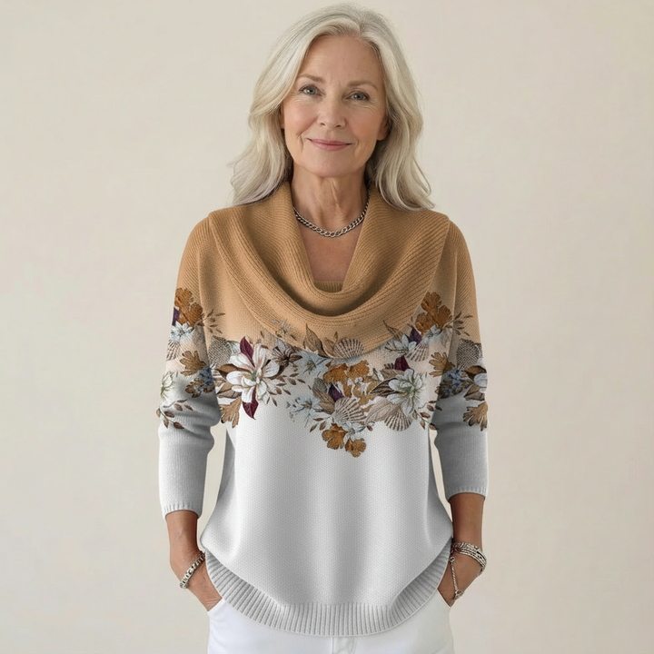 ALORA – FLORAL COWL JUMPER