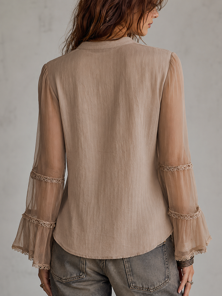 Vintage Sheer Sleeves Embroideried Cotton-linen Blazer | Harry & Kate London