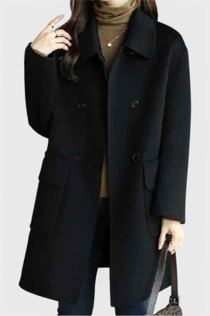 Aveline coat fabric and wool texture close-up