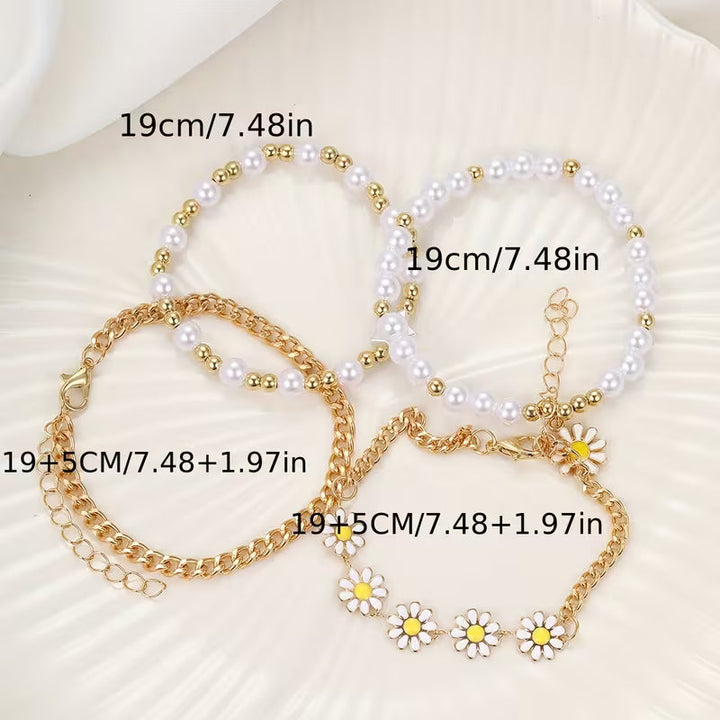 Bracelet set arranged to show all four strands